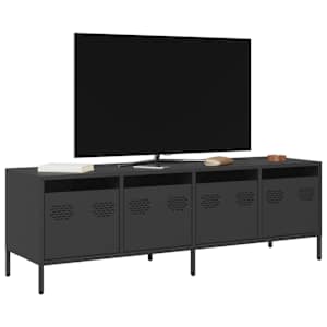 TV skříňka černá 135 x 39 x 43,5 cm ocel válcovaná za studena - obrázek 1