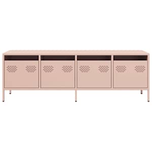 TV skříňka růžová 135 x 39 x 43,5 cm ocel válcovaná za studena - obrázek 4