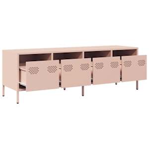 TV skříňka růžová 135 x 39 x 43,5 cm ocel válcovaná za studena - obrázek 5