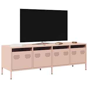 TV skříňka růžová 135 x 39 x 43,5 cm ocel válcovaná za studena - obrázek 1