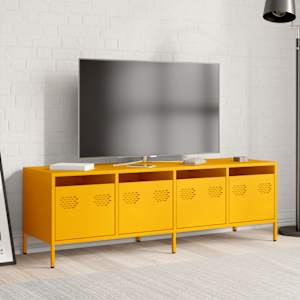TV skříňka hořčicově žlutá 135 x 39 x 43,5 cm ocel - obrázek 3
