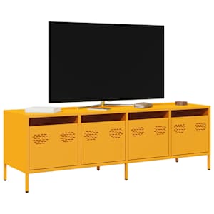 TV skříňka hořčicově žlutá 135 x 39 x 43,5 cm ocel - obrázek 1