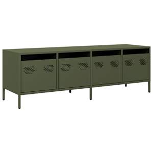 TV skříňka olivově zelená 135 x 39 x 43,5 cm ocel - obrázek 2