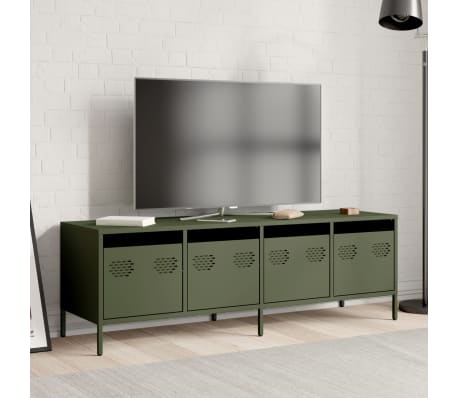 vidaXL TV-Schrank Olivgr&uuml;n 135x39x43,5 cm Kaltgewalzter Stahl