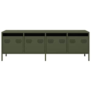 TV skříňka olivově zelená 135 x 39 x 43,5 cm ocel - obrázek 4