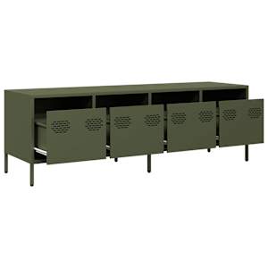 TV skříňka olivově zelená 135 x 39 x 43,5 cm ocel - obrázek 5