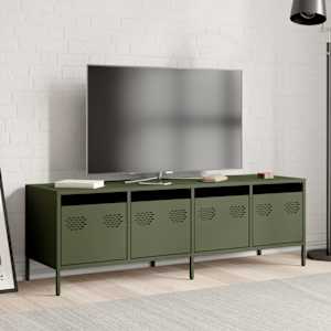 vidaXL TV-Schrank Olivgr&uuml;n 135x39x43,5 cm Kaltgewalzter Stahl