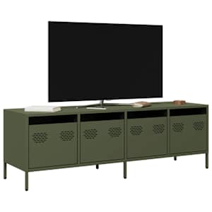 TV skříňka olivově zelená 135 x 39 x 43,5 cm ocel - obrázek 1