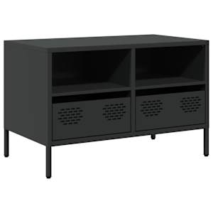 TV skříňka černá 68 x 39 x 43,5 cm ocel válcovaná za studena - obrázek 2