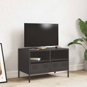 TV skříňka černá 68 x 39 x 43,5 cm ocel válcovaná za studena - obrázek 3