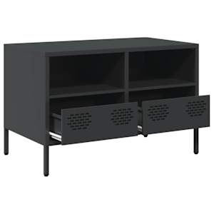 TV skříňka černá 68 x 39 x 43,5 cm ocel válcovaná za studena - obrázek 4