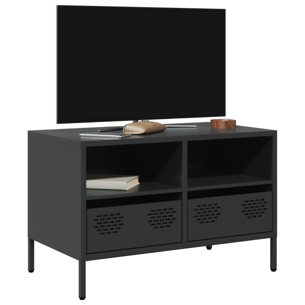 vidaXL TV-Schrank Schwarz 68x39x43,5 cm Kaltgewalzter Stahl