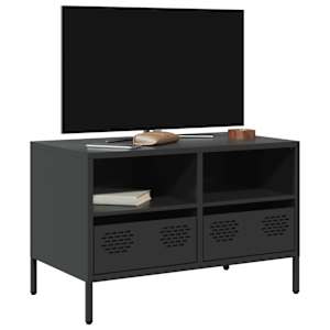 TV skříňka černá 68 x 39 x 43,5 cm ocel válcovaná za studena - obrázek 1