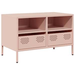 TV skříňka růžová 68 x 39 x 43,5 cm ocel válcovaná za studena - obrázek 2
