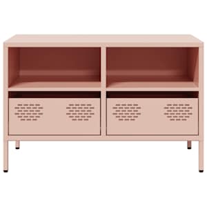 TV skříňka růžová 68 x 39 x 43,5 cm ocel válcovaná za studena - obrázek 5