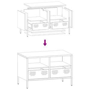 TV skříňka růžová 68 x 39 x 43,5 cm ocel válcovaná za studena - obrázek 10