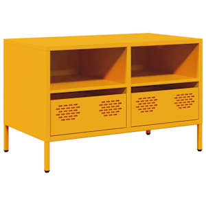 TV skříňka hořčicově žlutá 68 x 39 x 43,5 cm ocel - obrázek 2