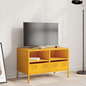 TV skříňka hořčicově žlutá 68 x 39 x 43,5 cm ocel - obrázek 3