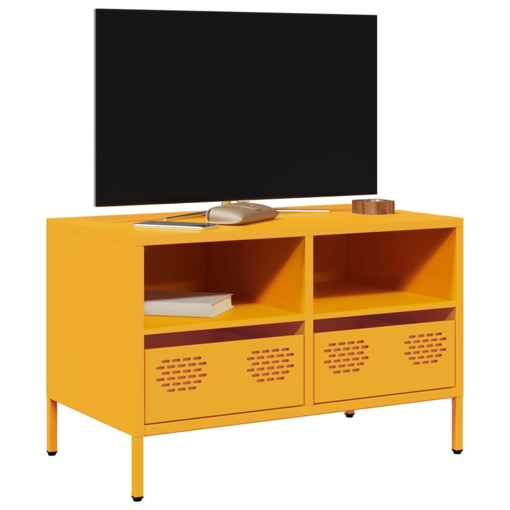 vidaXL TV-Schrank Senfgelb 68x39x43,5 cm Kaltgewalzter Stahl