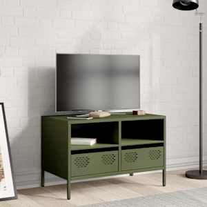 TV skříňka olivově zelená 68 x 39 x 43,5 cm ocel - obrázek 3