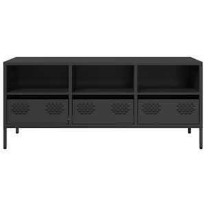 TV skříňka černá 101,5 x 39 x 43,5 cm ocel válcovaná za studena - obrázek 4