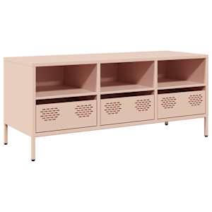 TV skříňka růžová 101,5x39x43,5 cm ocel válcovaná za studena - obrázek 2