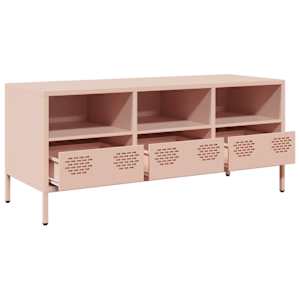 TV skříňka růžová 101,5x39x43,5 cm ocel válcovaná za studena - obrázek 5