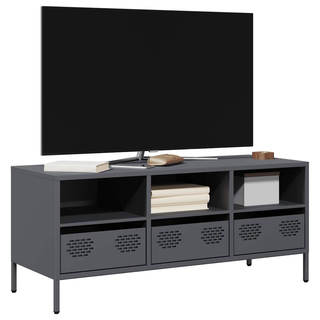 vidaXL Dulap TV, antracit, 101,5x39x43,5 cm, oțel laminat la rece