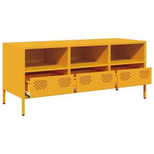 TV skříňka hořčicově žlutá 101,5 x 39 x 43,5 cm ocel - obrázek 5