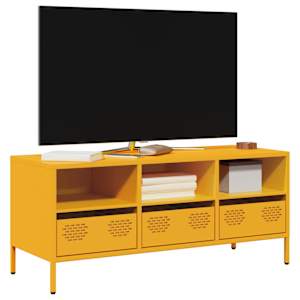 TV skříňka hořčicově žlutá 101,5 x 39 x 43,5 cm ocel - obrázek 1