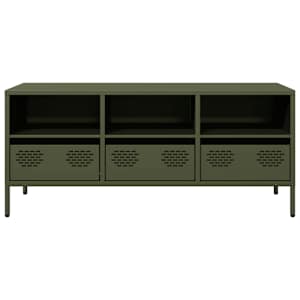 TV skříňka olivově zelená 101,5 x 39 x 43,5 cm ocel - obrázek 4