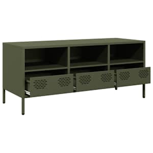 TV skříňka olivově zelená 101,5 x 39 x 43,5 cm ocel - obrázek 5