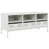 vidaXL telerikapp valge 101,5x39x43,5 cm k&uuml;lmvaltsitud teras