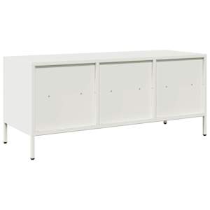 TV skříňka bílá 101,5 x 39 x 43,5 cm ocel válcovaná za studena - obrázek 7