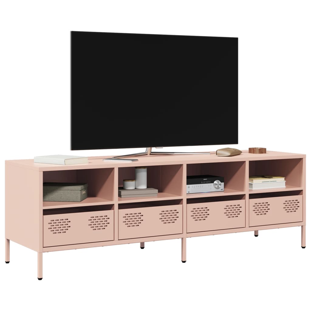 vidaXL TV-Schrank Rosa 135x39x43,5 cm Kaltgewalzter Stahl