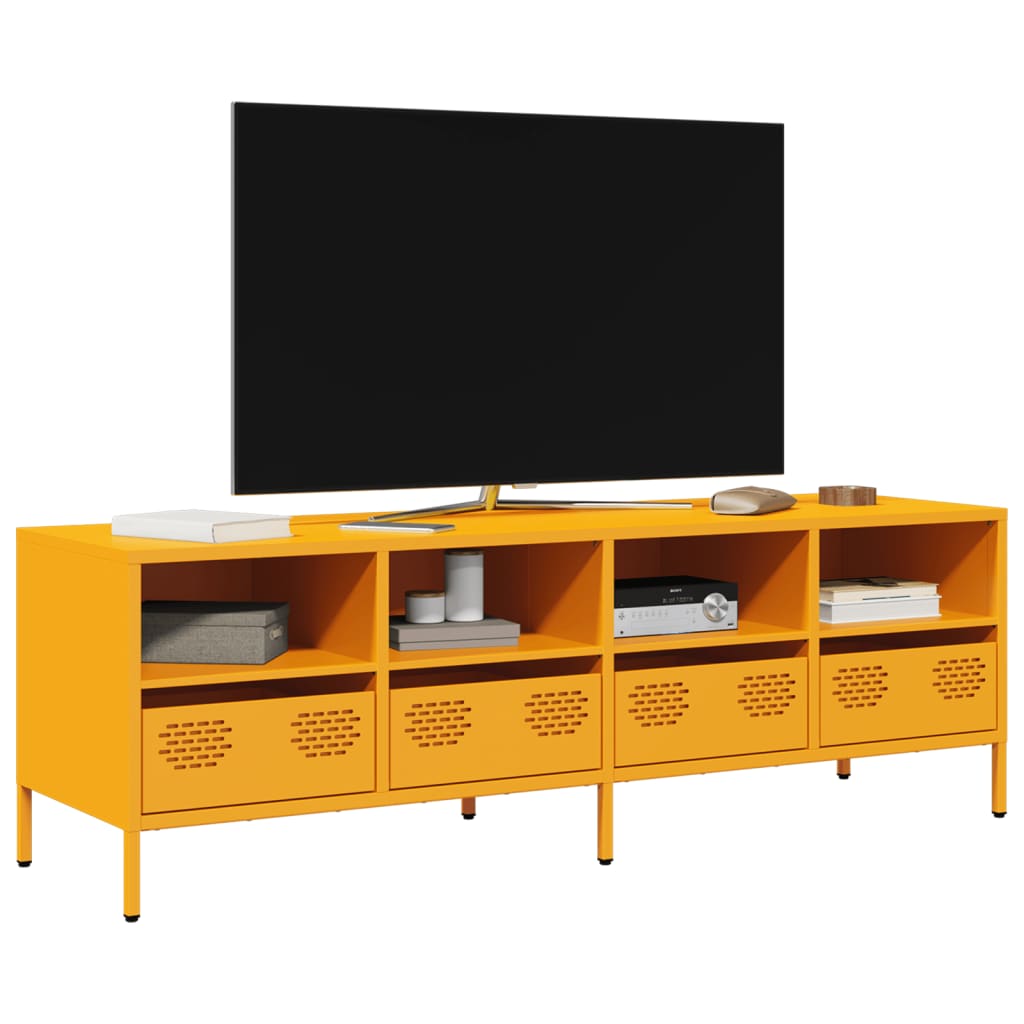 TV-Schrank Senfgelb 135x39x43,5 cm Kaltgewalzter Stahl