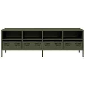 TV skříňka olivově zelená 135 x 39 x 43,5 cm ocel - obrázek 4