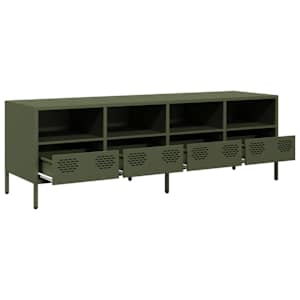 TV skříňka olivově zelená 135 x 39 x 43,5 cm ocel - obrázek 5
