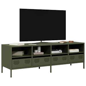 TV skříňka olivově zelená 135 x 39 x 43,5 cm ocel - obrázek 1