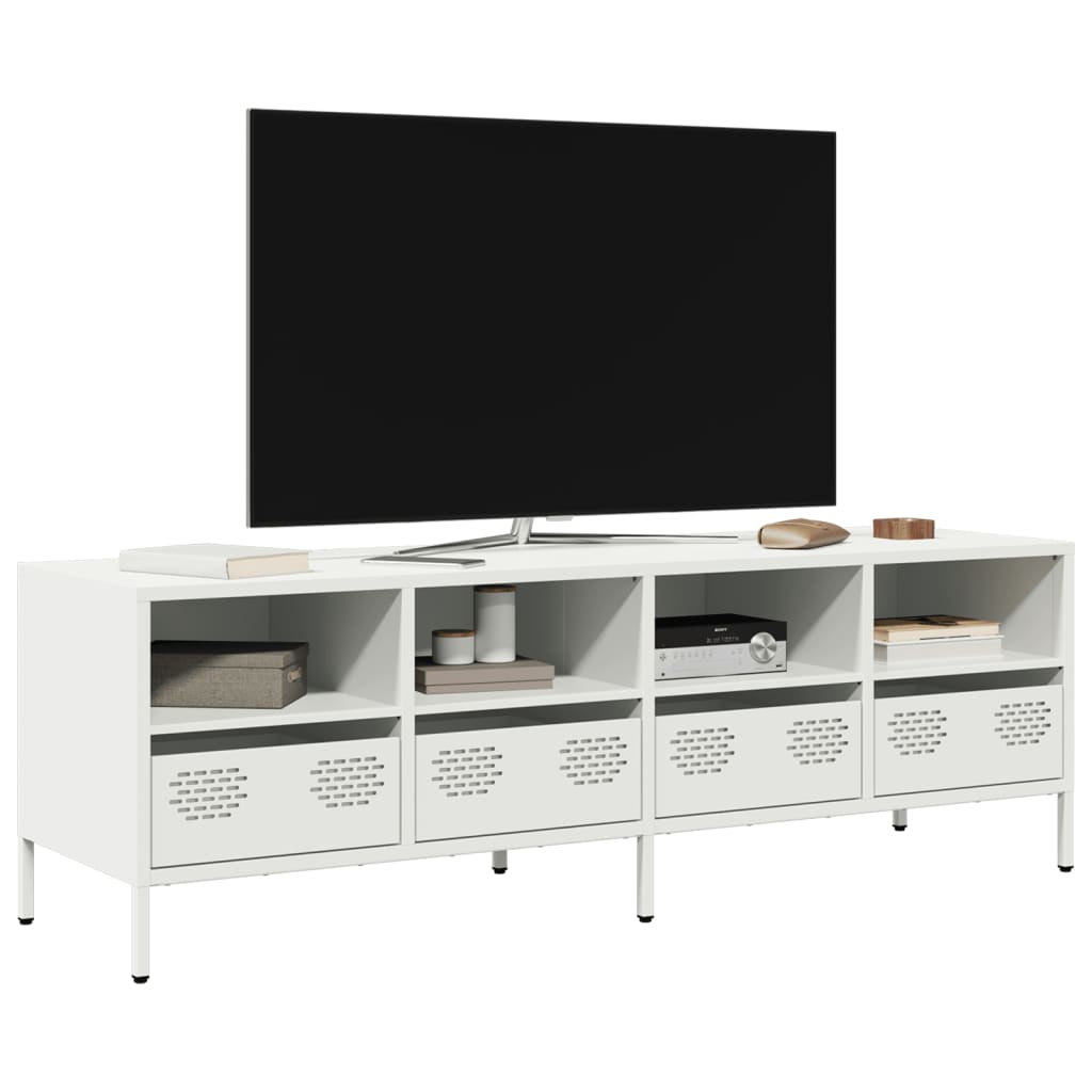 vidaXL Dulap TV, alb, 135x39x43,5 cm, oțel laminat la rece