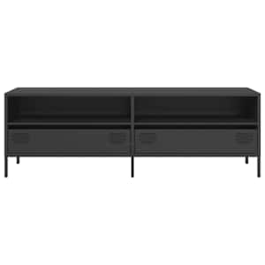 TV skříňka černá 135 x 39 x 43,5 cm ocel válcovaná za studena - obrázek 4