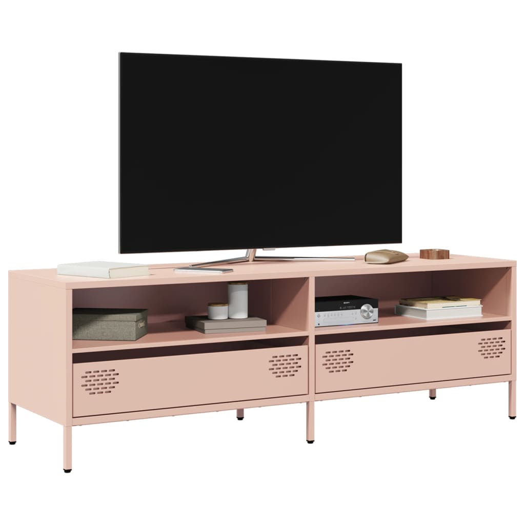 vidaXL Dulap TV, roz, 135x39x43,5 cm, oțel laminat la rece