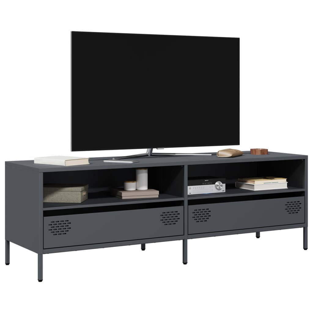 vidaXL TV-Schrank Anthrazit 135x39x43,5 cm Kaltgewalzter Stahl