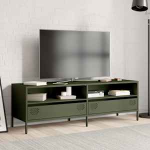 TV skříňka olivově zelená 135 x 39 x 43,5 cm ocel - obrázek 3