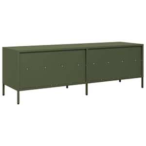 TV skříňka olivově zelená 135 x 39 x 43,5 cm ocel - obrázek 7