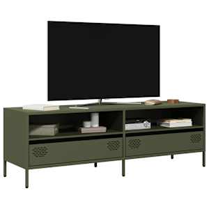 TV skříňka olivově zelená 135 x 39 x 43,5 cm ocel - obrázek 1