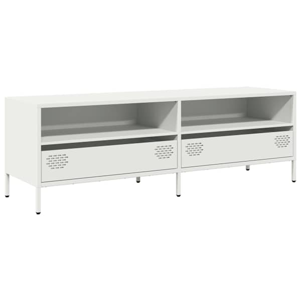 vidaXL telerikapp valge 135x39x43,5 cm k&uuml;lmvaltsitud teras