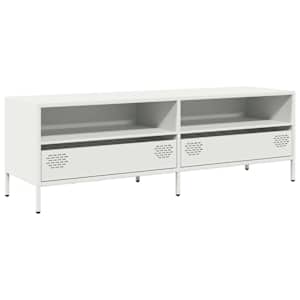TV skříňka bílá 135 x 39 x 43,5 cm ocel válcovaná za studena - obrázek 2