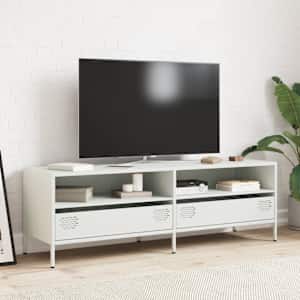 TV skříňka bílá 135 x 39 x 43,5 cm ocel válcovaná za studena - obrázek 3
