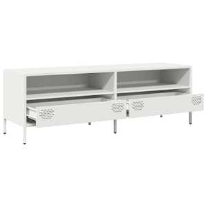 TV skříňka bílá 135 x 39 x 43,5 cm ocel válcovaná za studena - obrázek 5